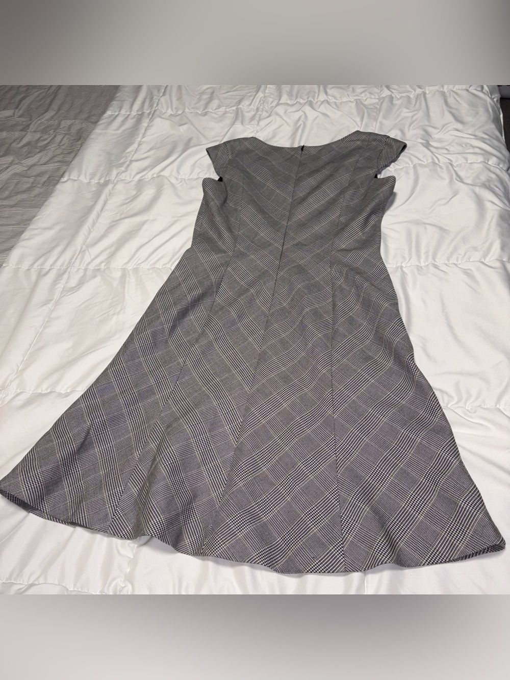 White House Black Market Emilya Plaid Cap Sleeve Dress Office Workwear Size 8 - Picture 9 of 10